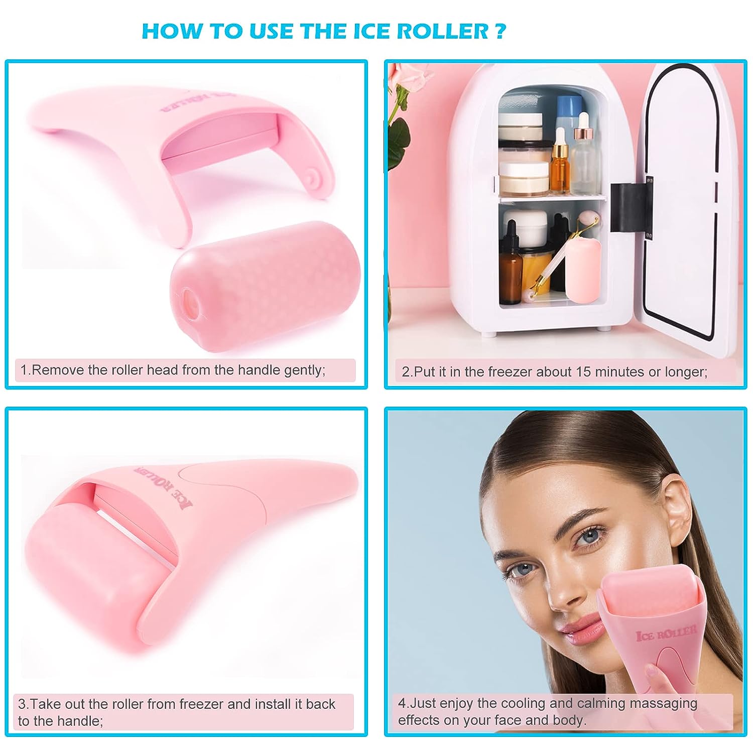 2 Pack Ice Rollers for Face, Eyes and Whole Body Relief, Face Roller Skin Care Tool for Migraine Relief and Blood Circulation (Random Package) - Image 5